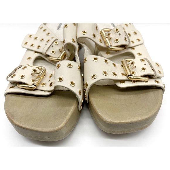 Kelsi Dagger Brooklyn Jolt Studded Heeled Sandals Creme Anthropology Size 8.5 - Picture 2 of 8